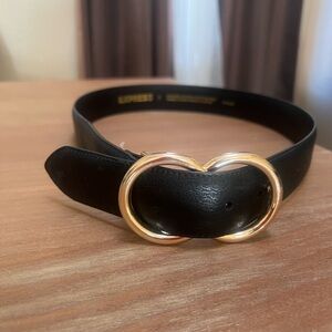 Express Women's Belt with Black and Gold Rings